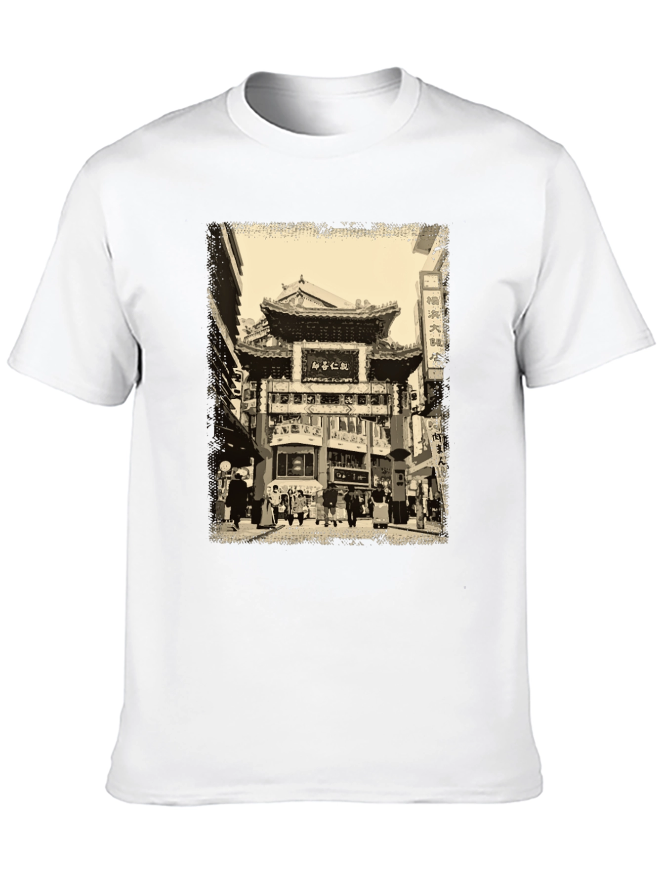 Urban Scene Graphic Tee - Black Cotton