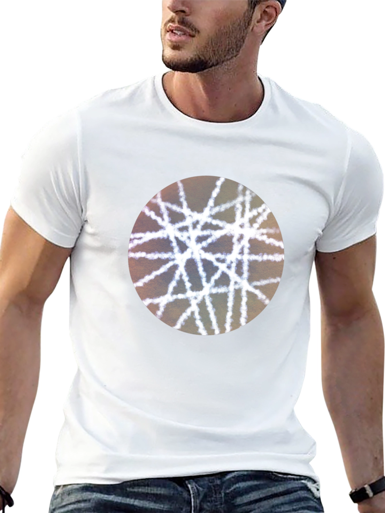 Abstract Lines Graphic Tee - Modern Black T-Shirt