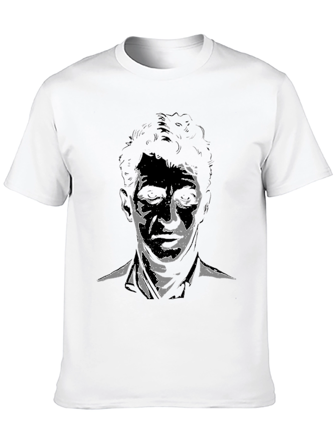 Stylish Black T-Shirt with Unique Portrait Design