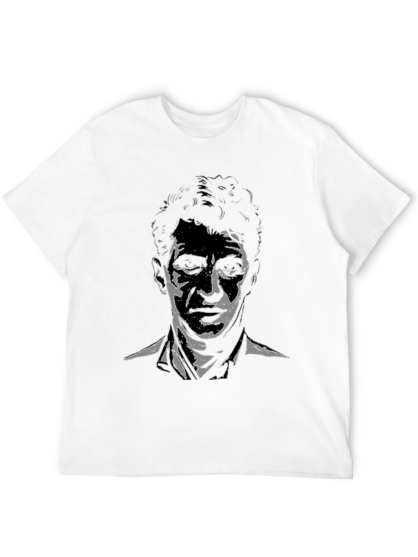 Stylish Black T-Shirt with Unique Portrait Design