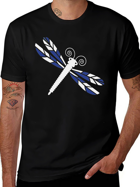 Dragonfly Graphic Tee - Black Cotton Shirt