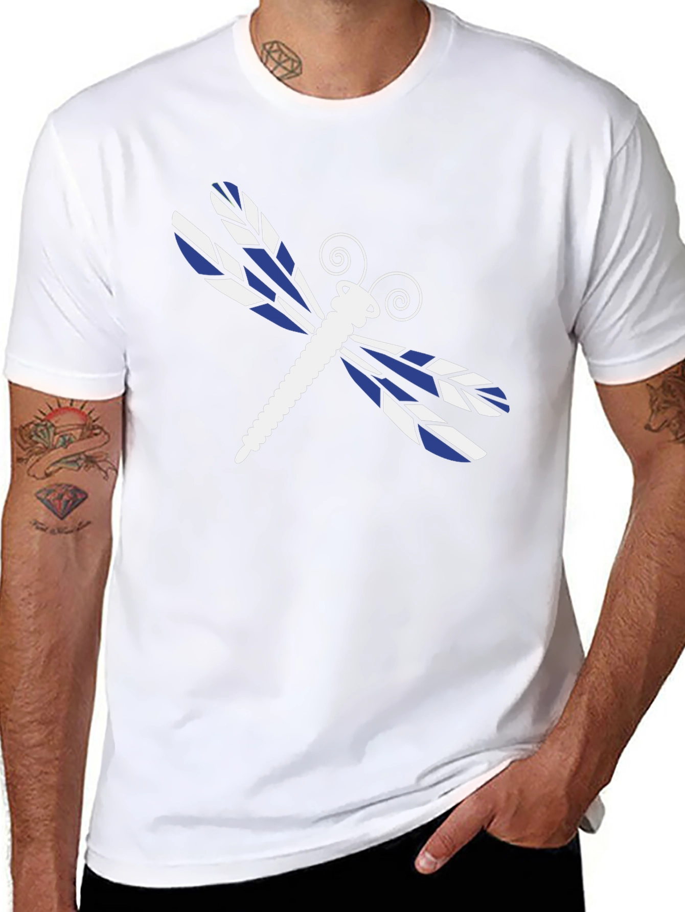 Dragonfly Graphic Tee - Black Cotton Shirt