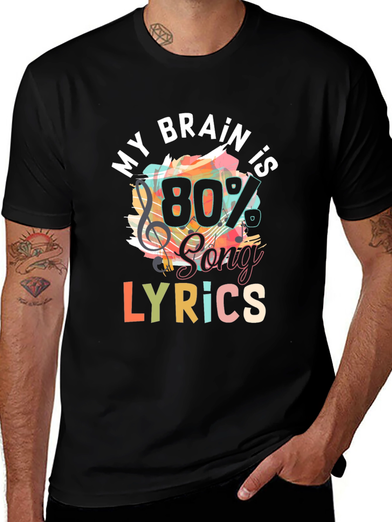 My Brain is 80% Song Lyrics T-Shirt