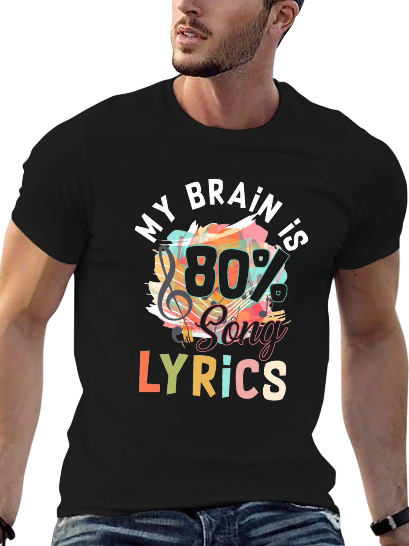 My Brain is 80% Song Lyrics T-Shirt