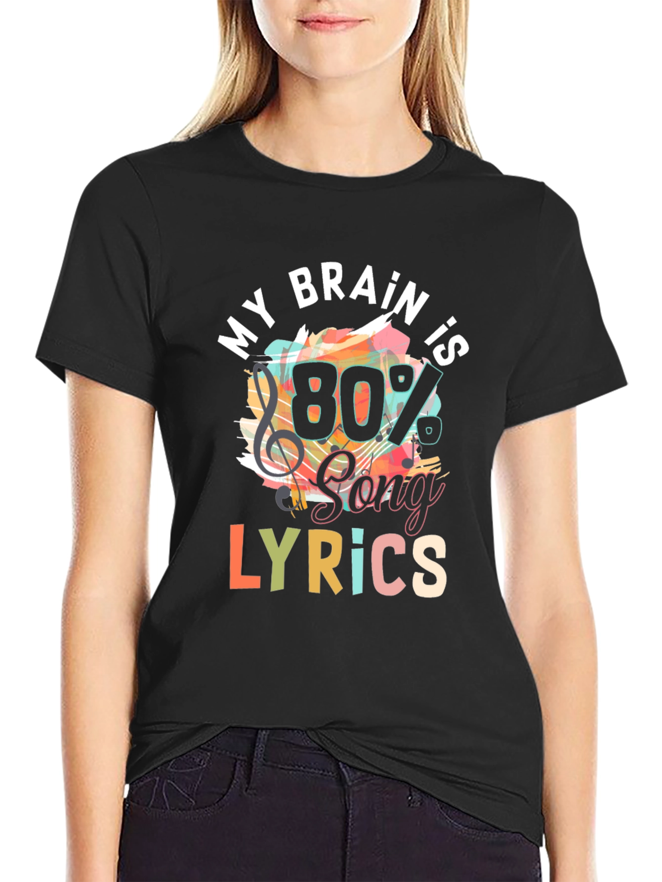 My Brain is 80% Song Lyrics T-Shirt