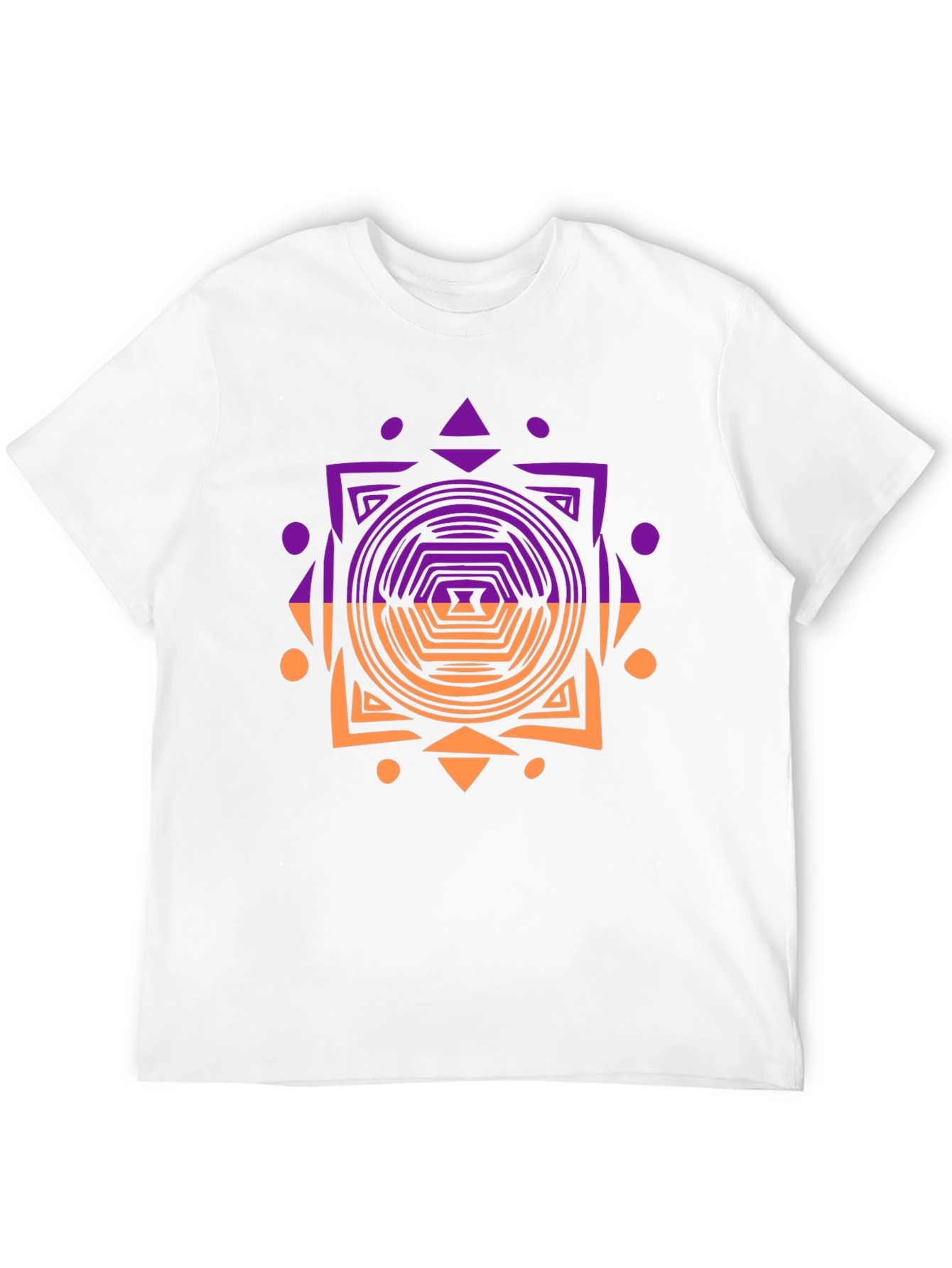 Geometric Patterned Mens Black T-Shirt