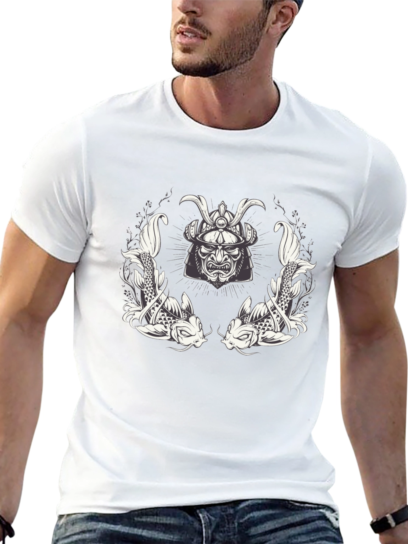 Samurai Koi Fish Graphic Tee