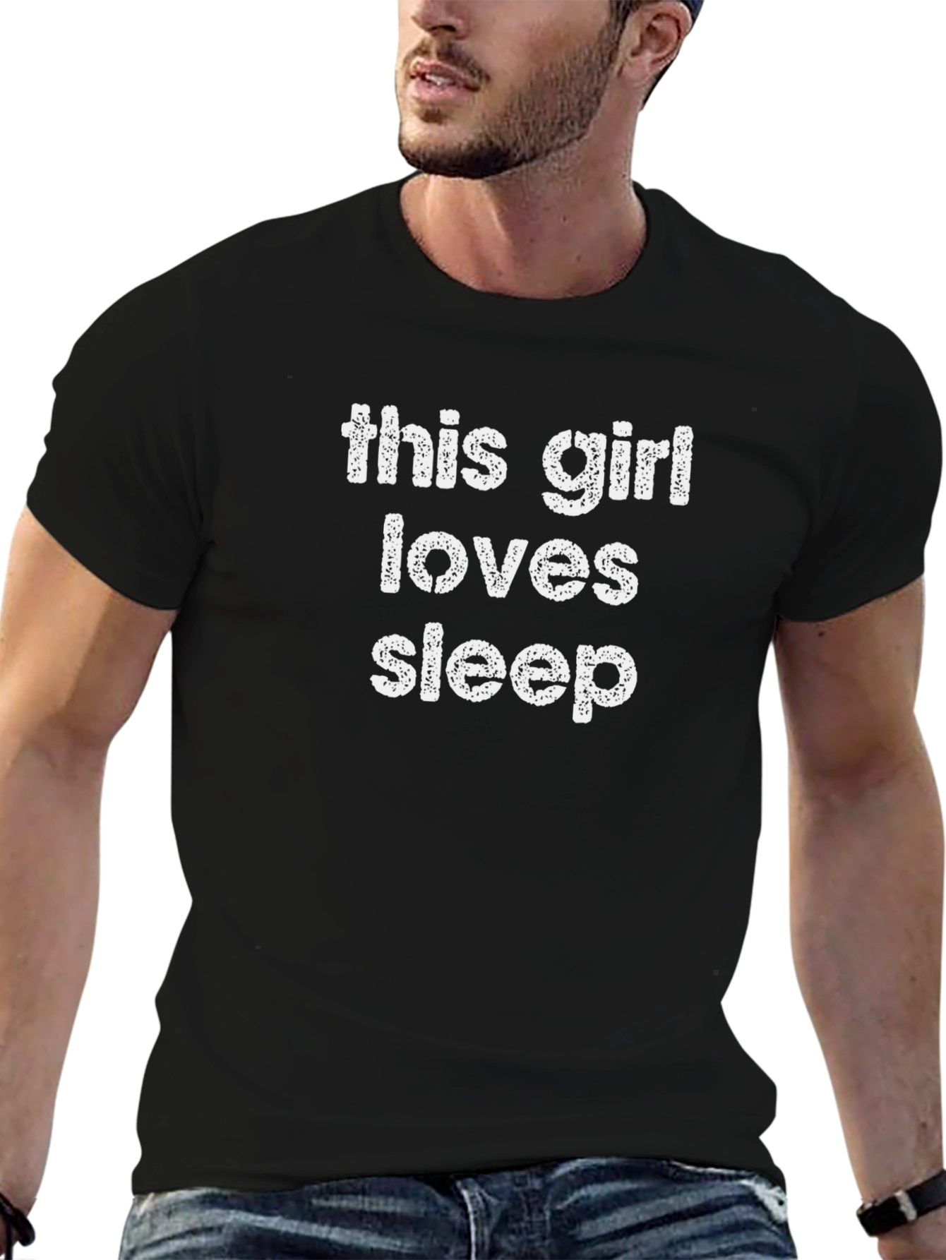 This Girl Loves Sleep Funny Graphic Tee