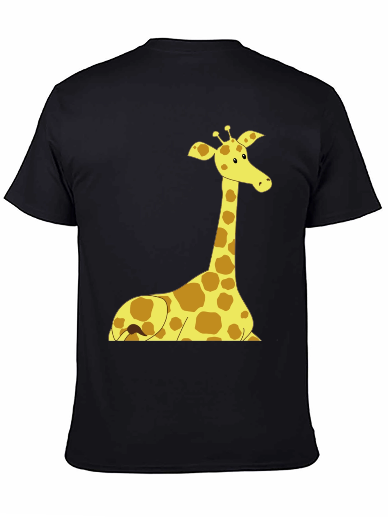 Giraffe Graphic Tee - Black Cotton Shirt