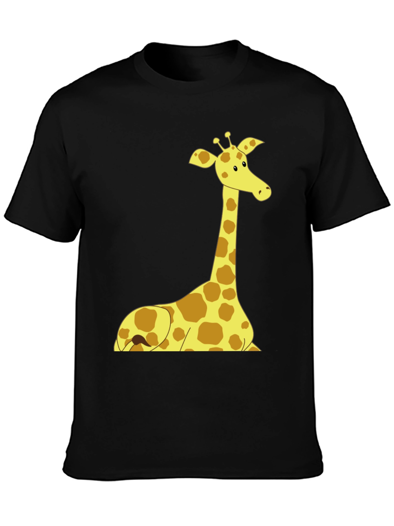 Giraffe Graphic Tee - Black Cotton Shirt