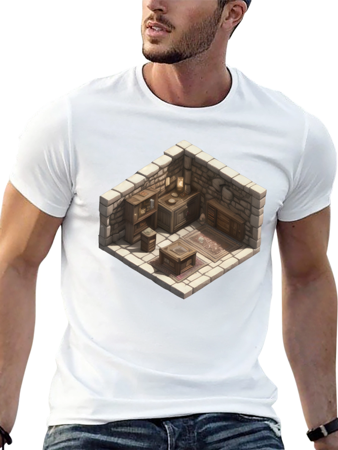Isometric Dungeon Room Graphic Tee - Black