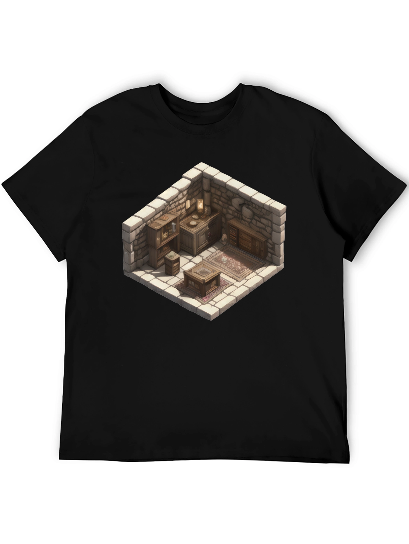 Isometric Dungeon Room Graphic Tee - Black