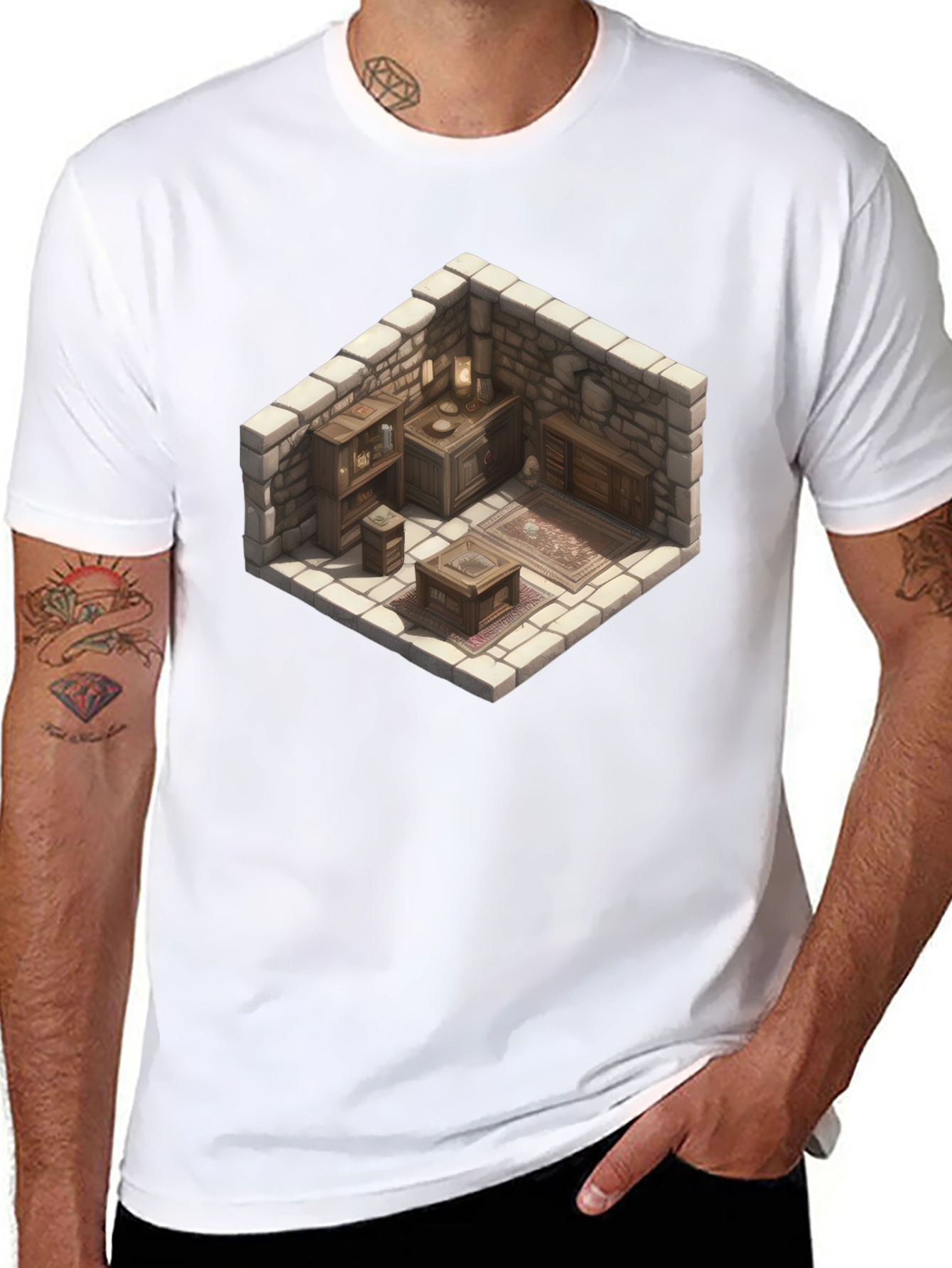 Isometric Dungeon Room Graphic Tee - Black