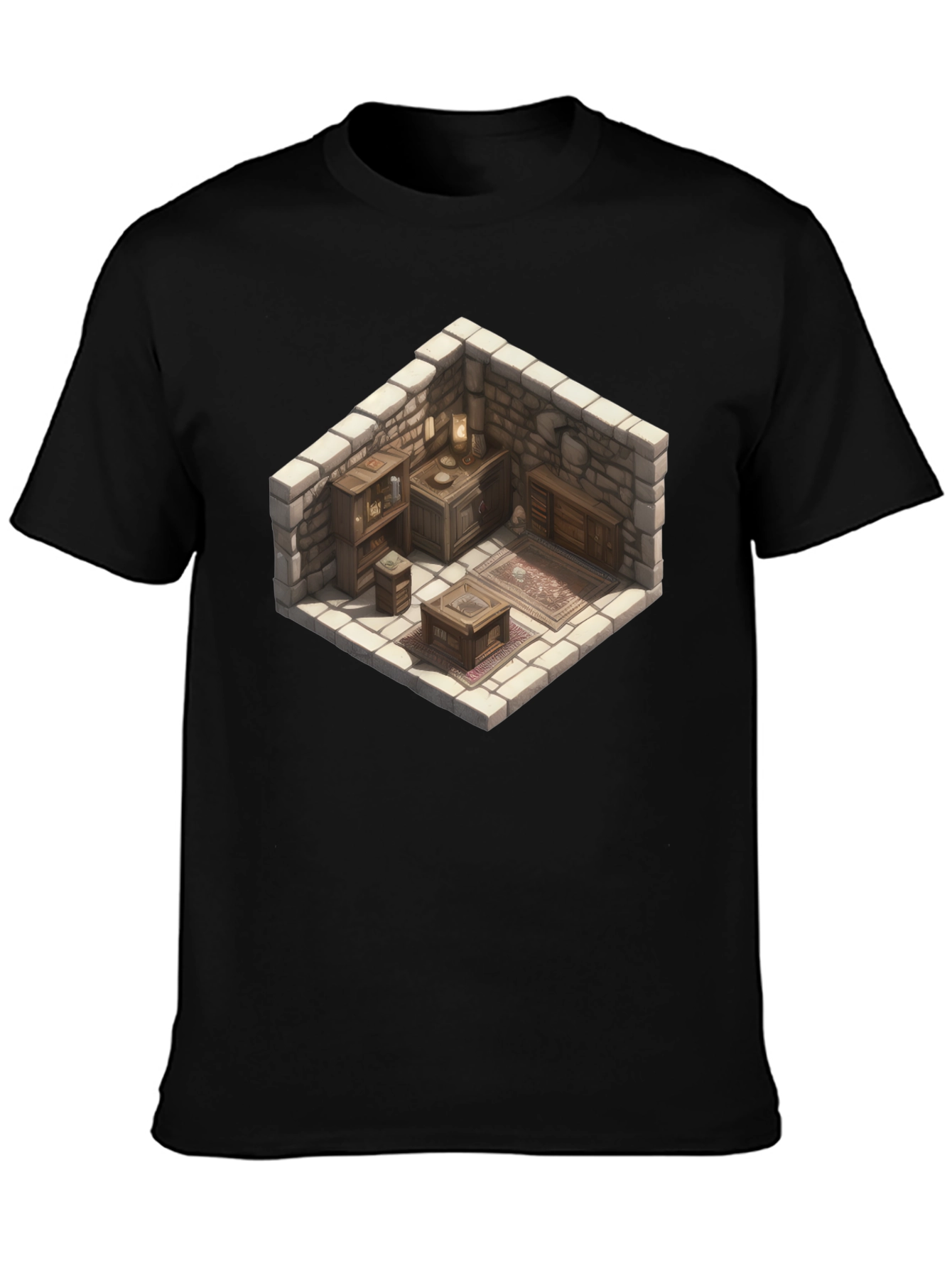 Isometric Dungeon Room Graphic Tee - Black
