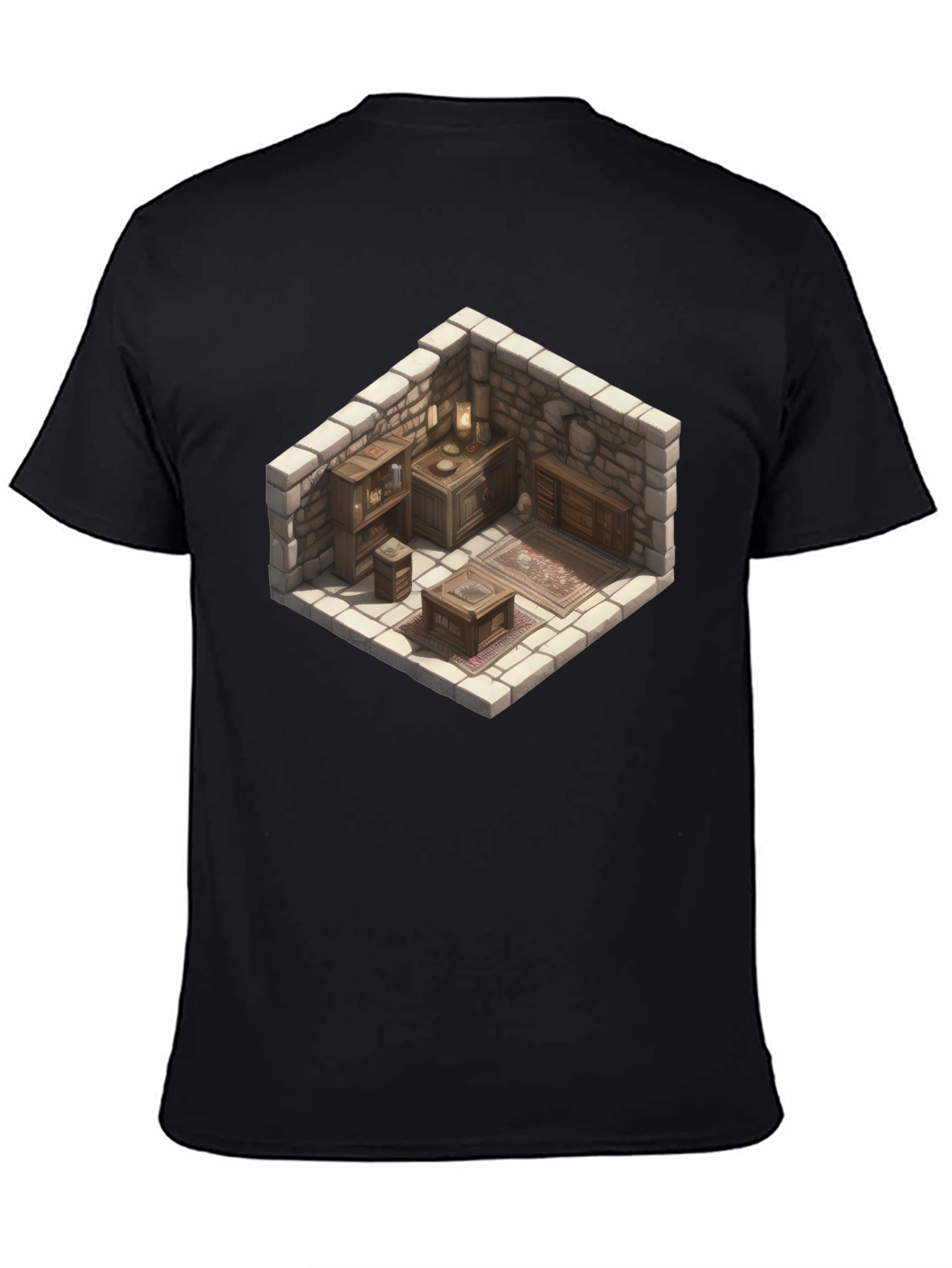 Isometric Dungeon Room Graphic Tee - Black