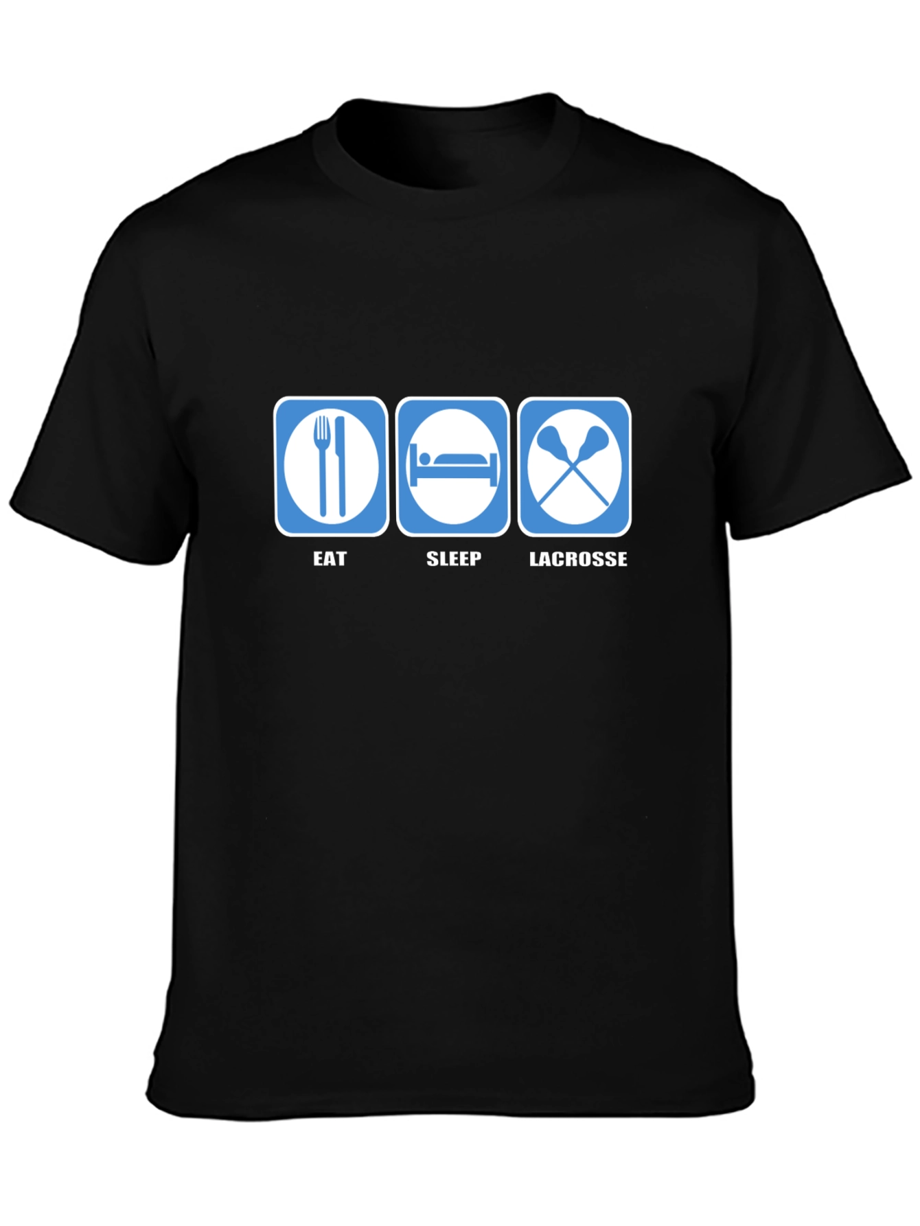 Eat Sleep Lacrosse Black T-Shirt