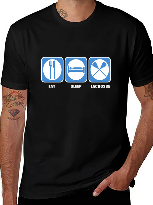 Eat Sleep Lacrosse Black T-Shirt