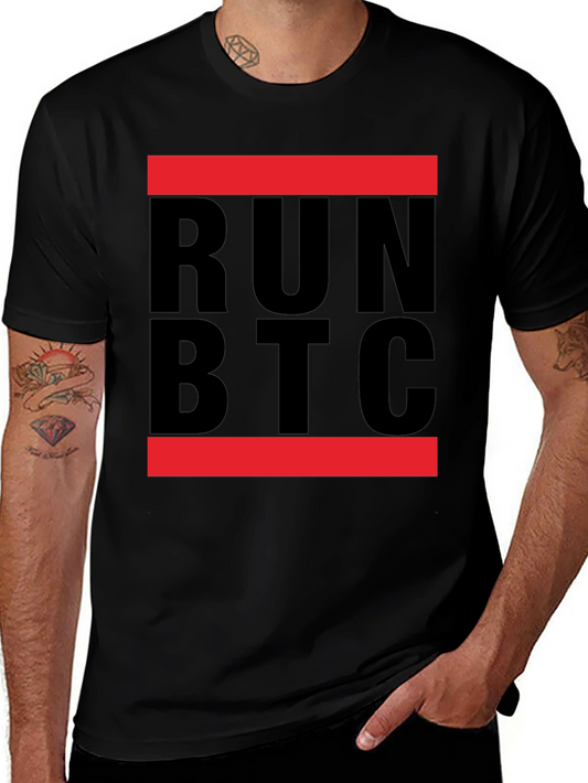RUN BTC Graphic T-Shirt - Crypto Enthusiast Tee