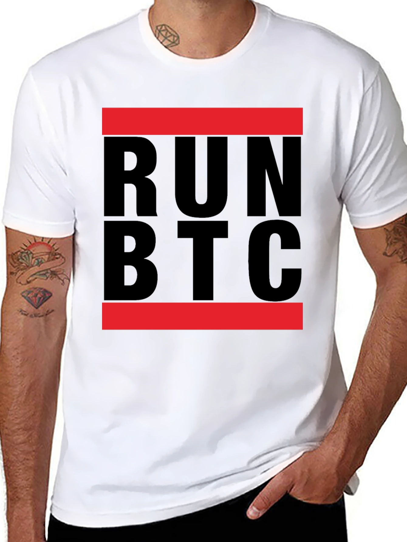 RUN BTC Graphic T-Shirt - Crypto Enthusiast Tee