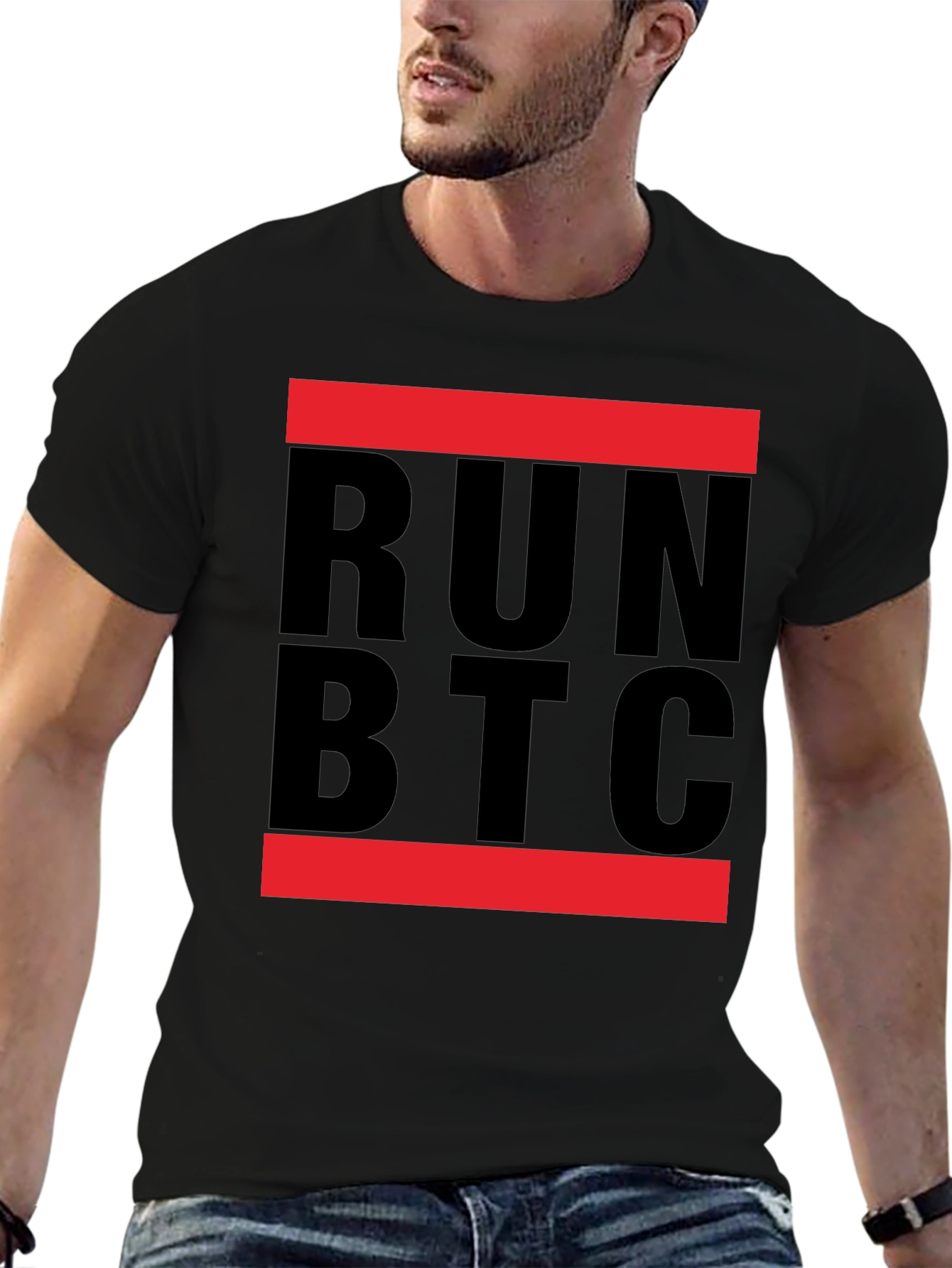 RUN BTC Graphic T-Shirt - Crypto Enthusiast Tee