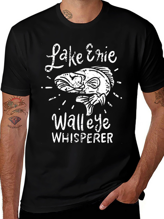 Lake Erie Walleye Whisperer Black T-Shirt