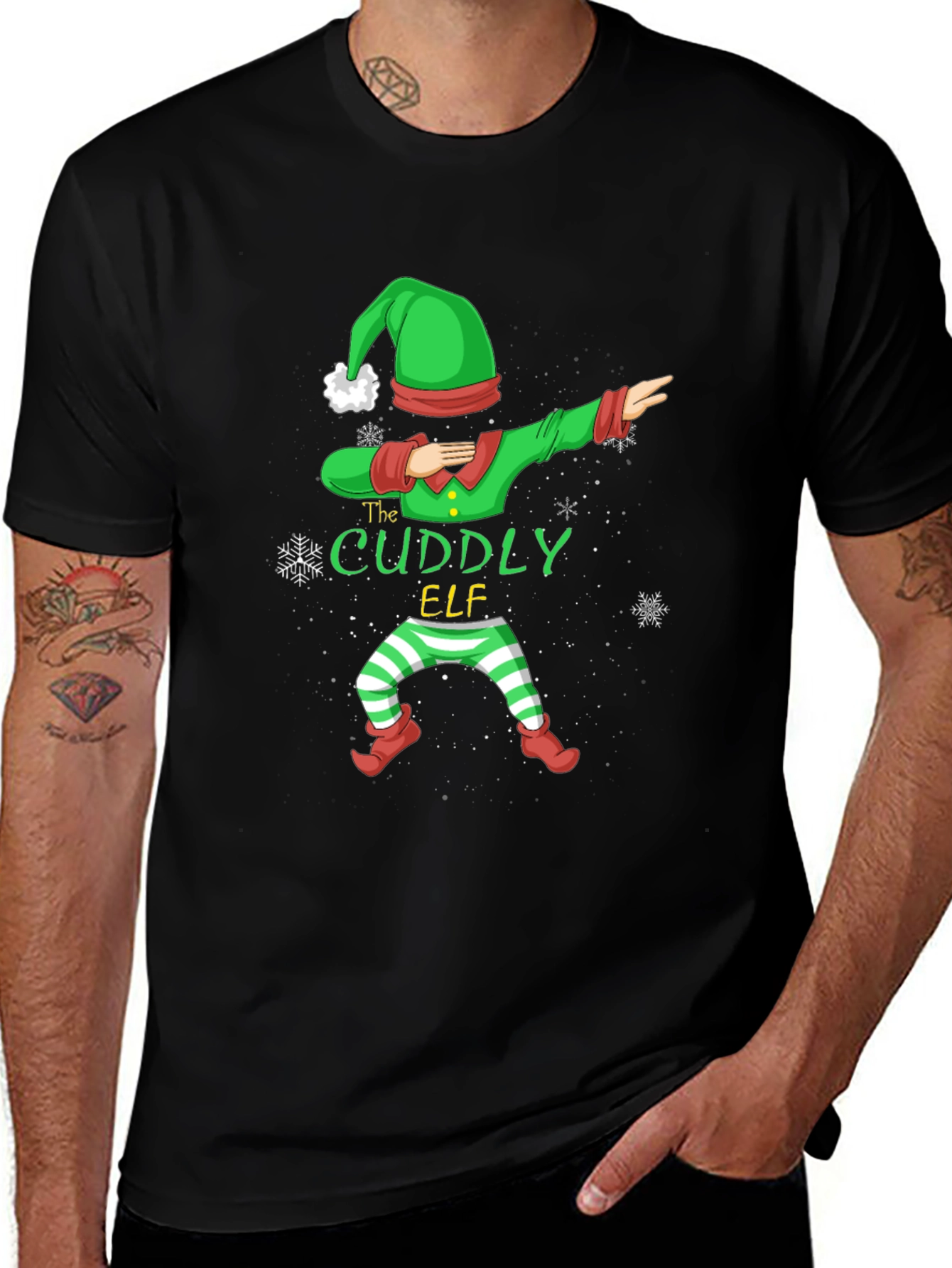 Cuddly Elf Dabbing Christmas T-Shirt