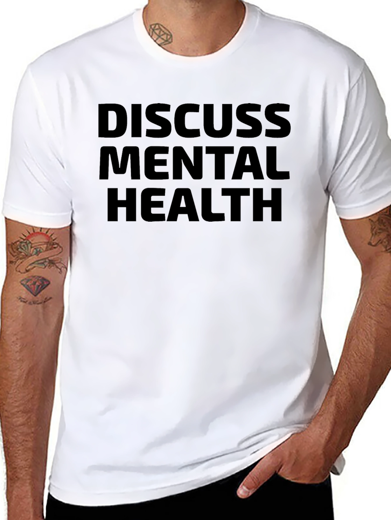 Discuss Mental Health Black Graphic Tee