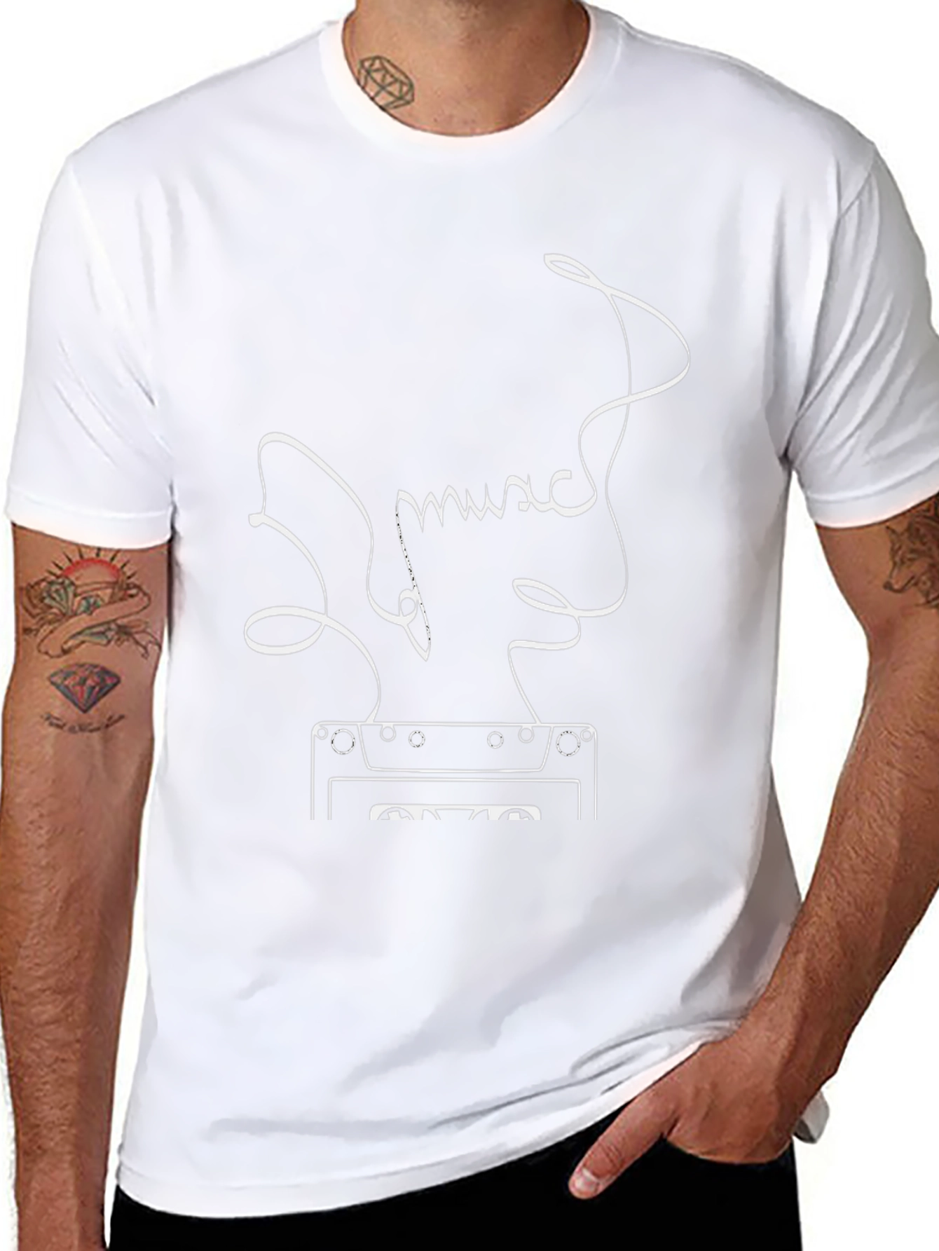 Music Cassette Tape Graphic Black T-Shirt
