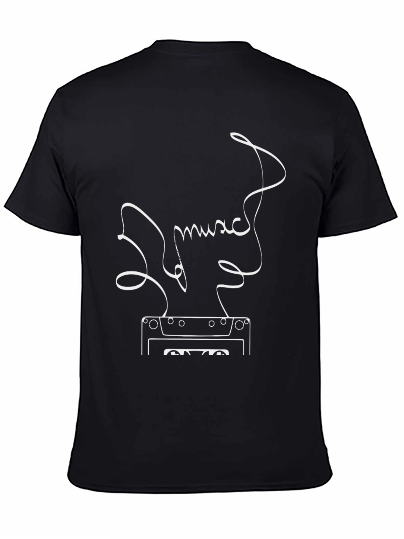 Music Cassette Tape Graphic Black T-Shirt