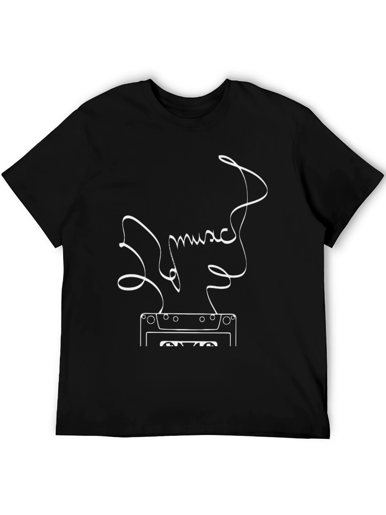Music Cassette Tape Graphic Black T-Shirt