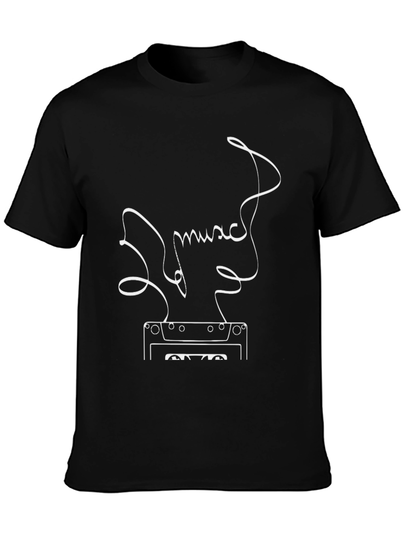 Music Cassette Tape Graphic Black T-Shirt