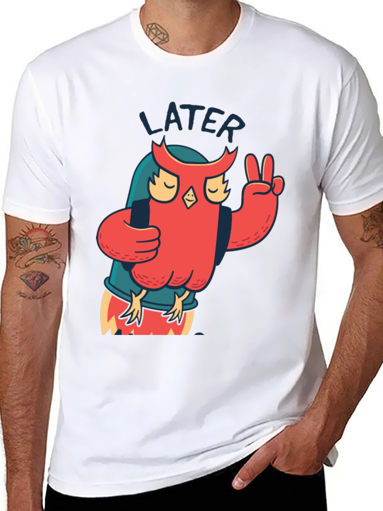 Cool Owl Later Black T-Shirt