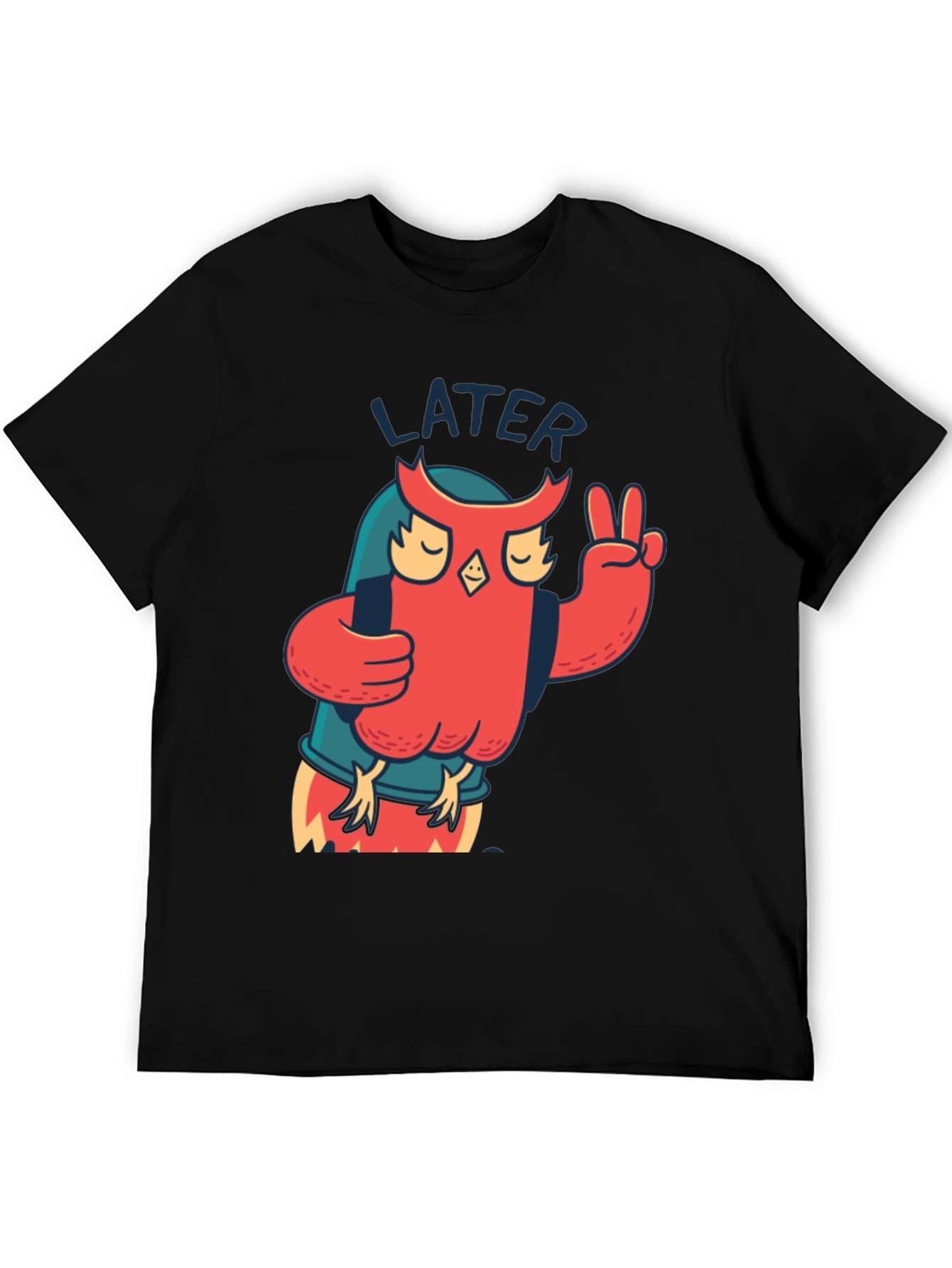 Cool Owl Later Black T-Shirt