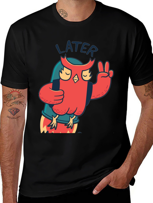 Cool Owl Later Black T-Shirt