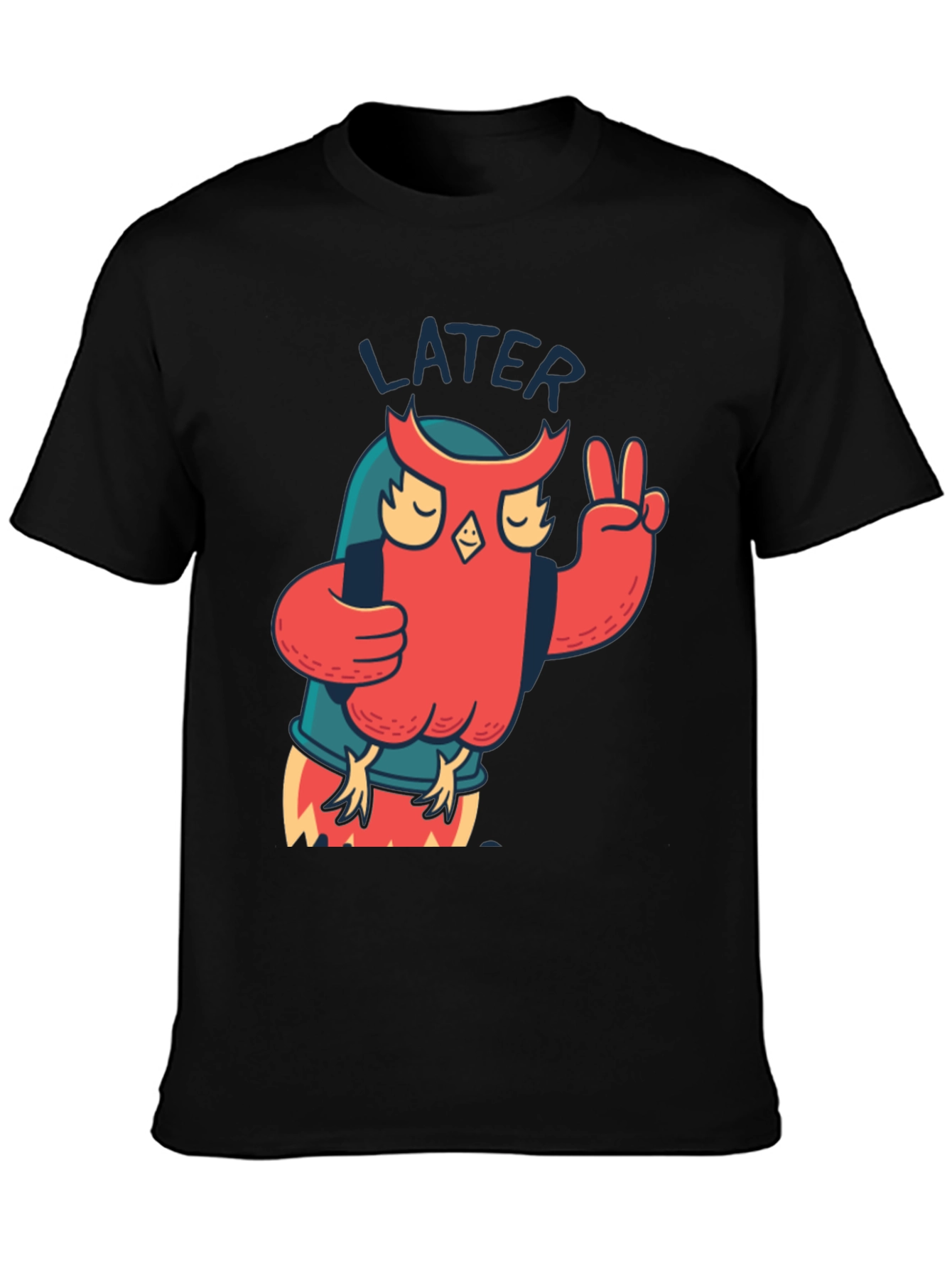 Cool Owl Later Black T-Shirt