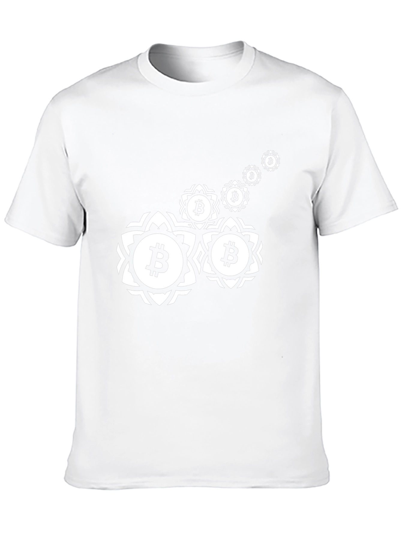 Bitcoin Floral Mandala Black T-Shirt