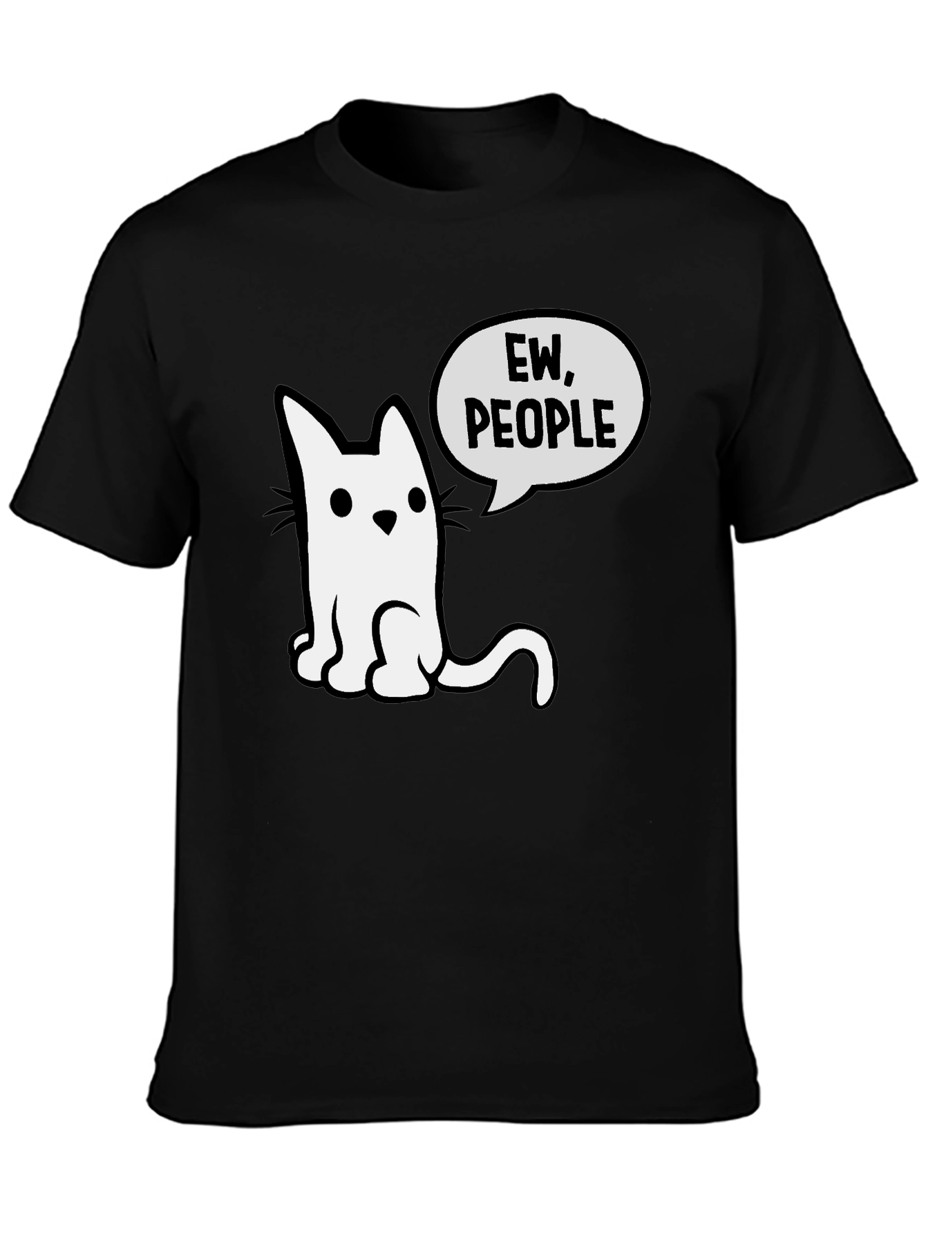 Ew People Funny Cat Graphic Tee