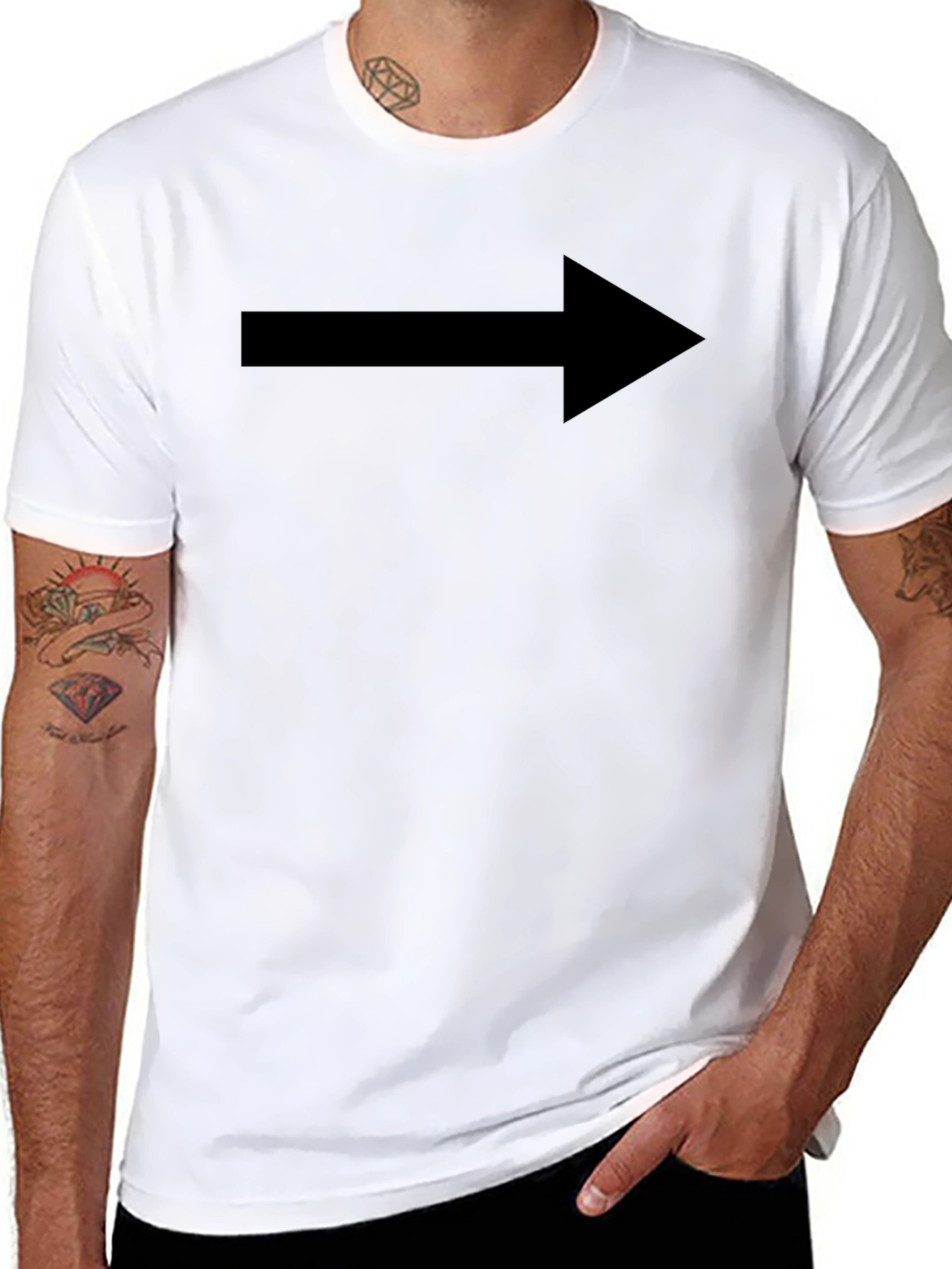 Right Arrow Graphic Black T-Shirt