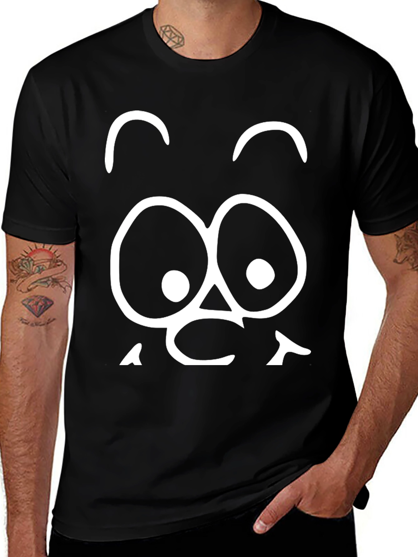 Funny Face Graphic T-Shirt - Black Cotton Tee
