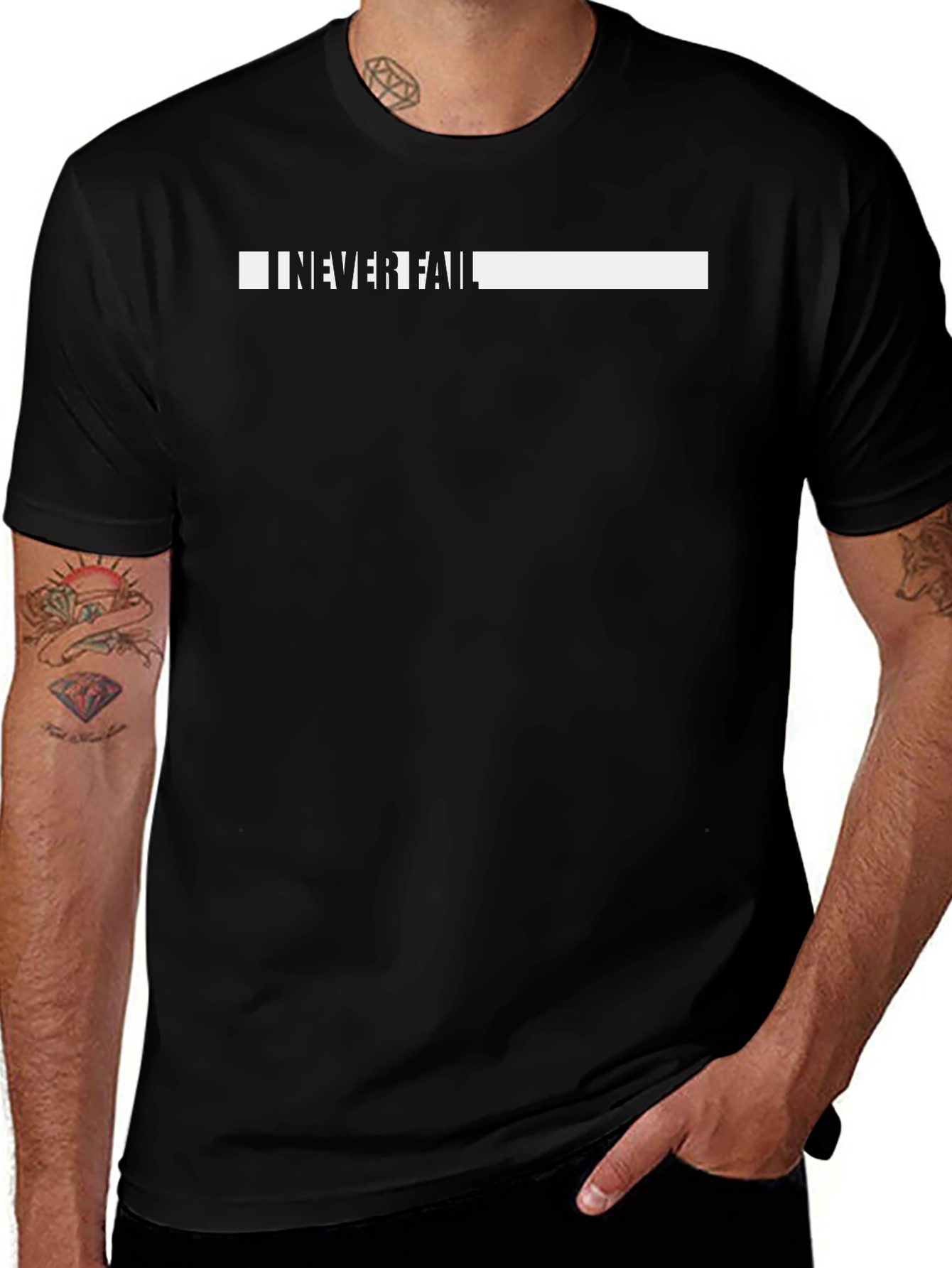 I NEVER FAIL Graphic Tee - Bold Statement Shirt