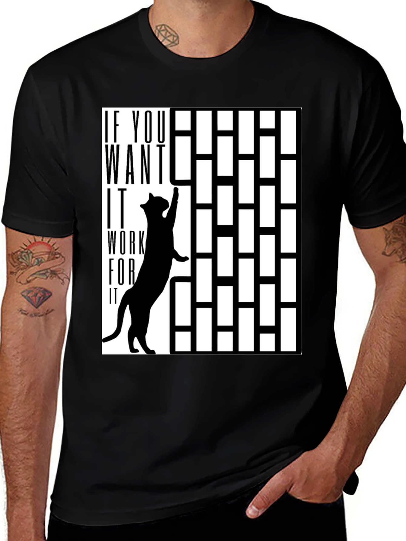 Work For It Cat T-Shirt