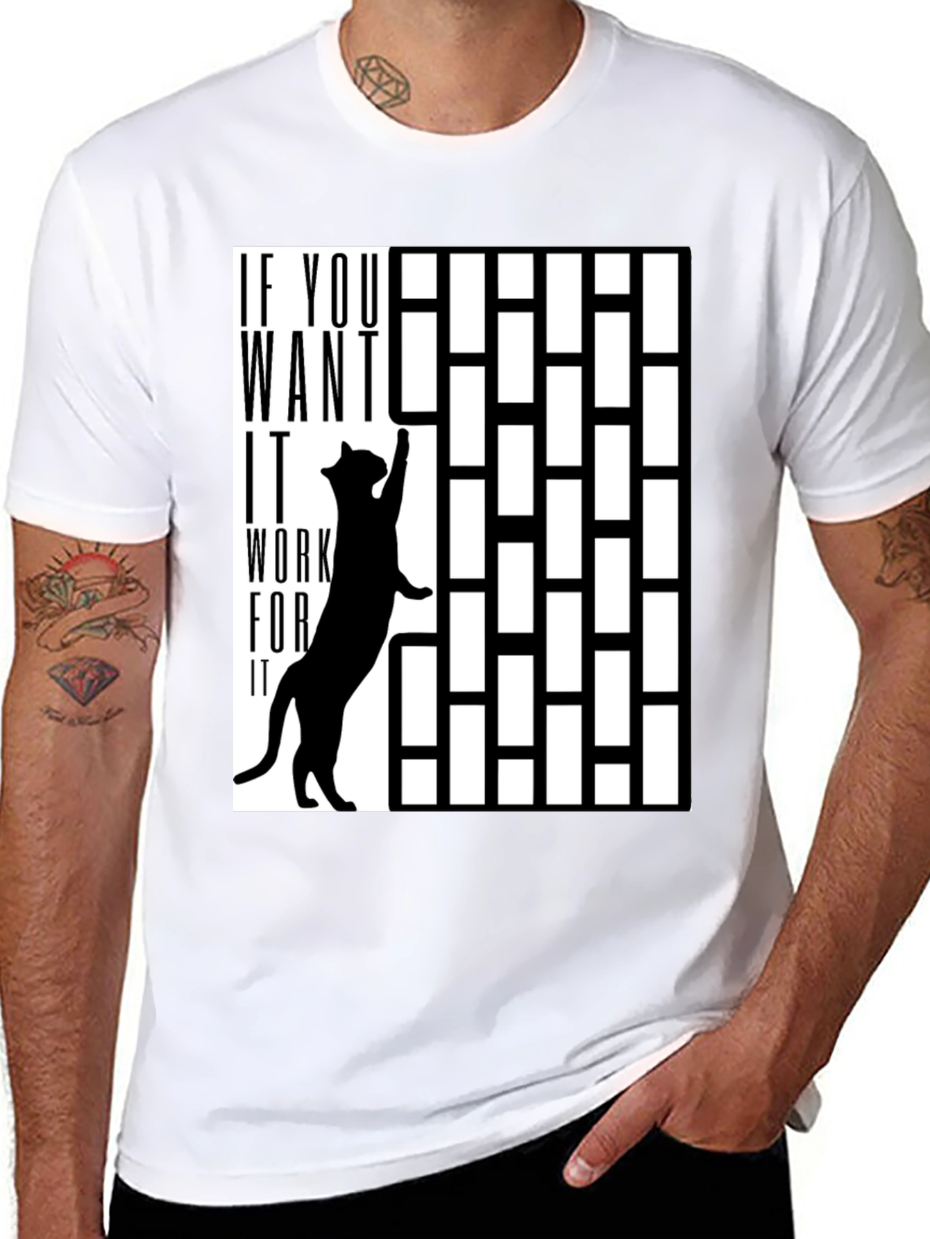 Work For It Cat T-Shirt