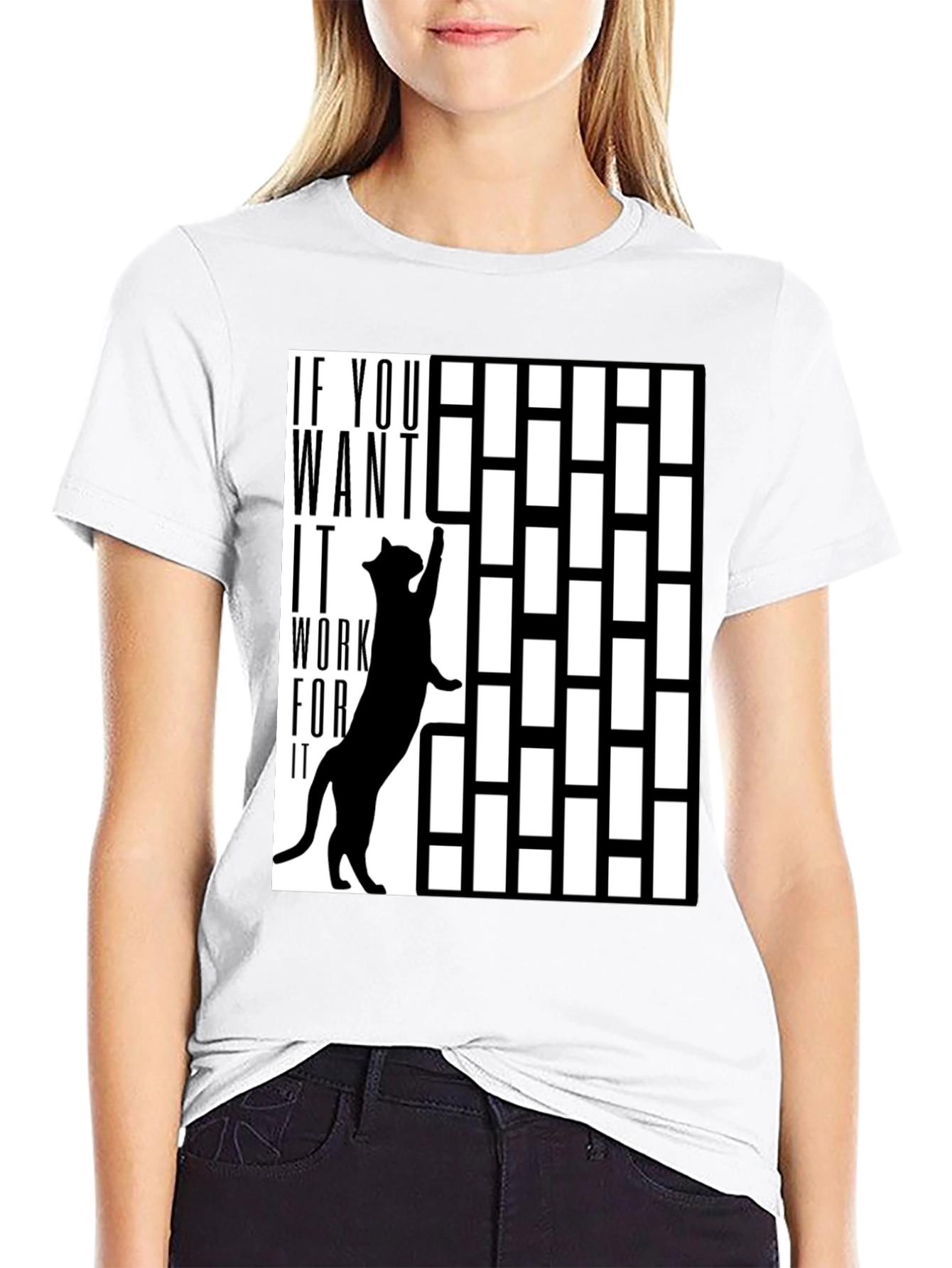 Work For It Cat T-Shirt