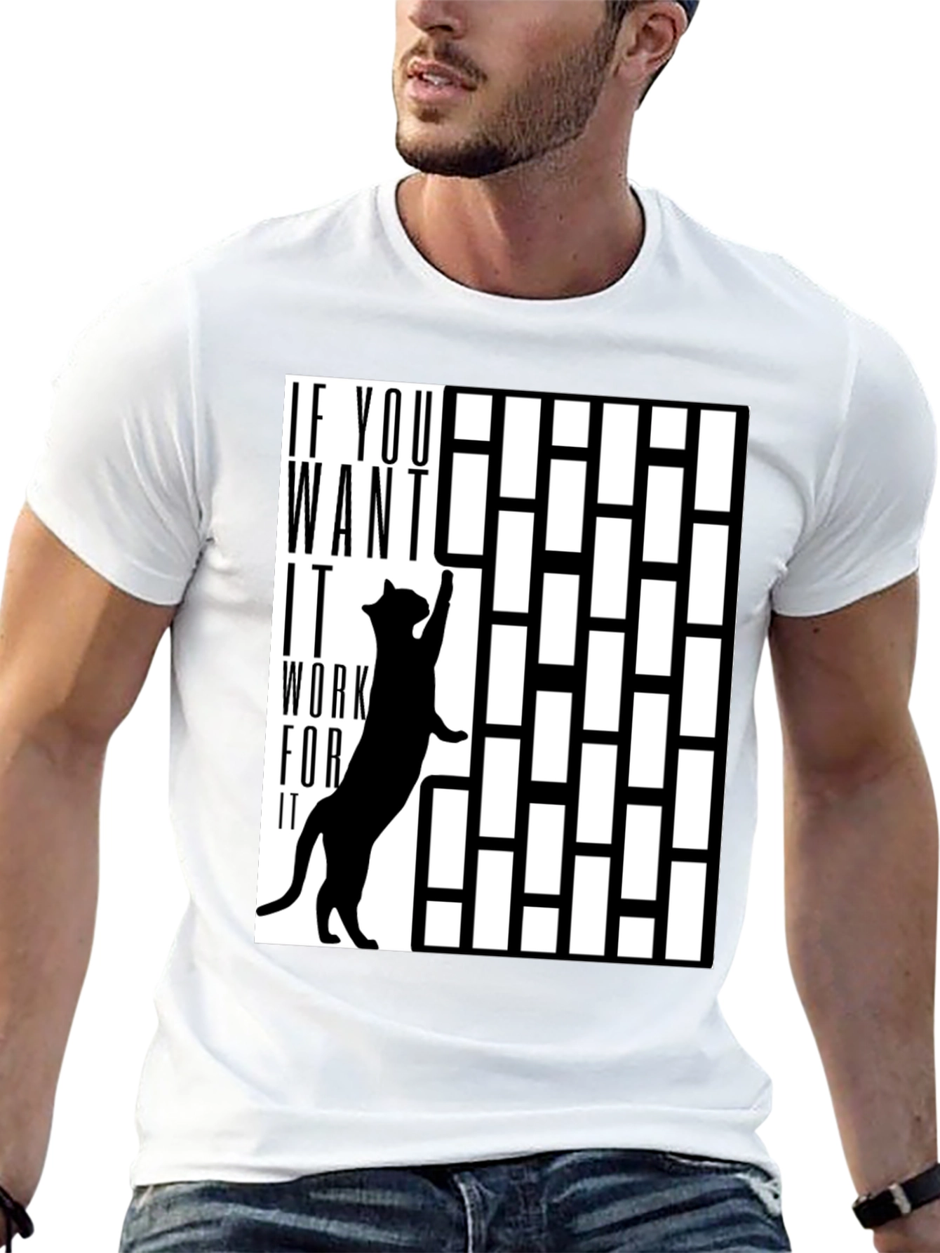 Work For It Cat T-Shirt