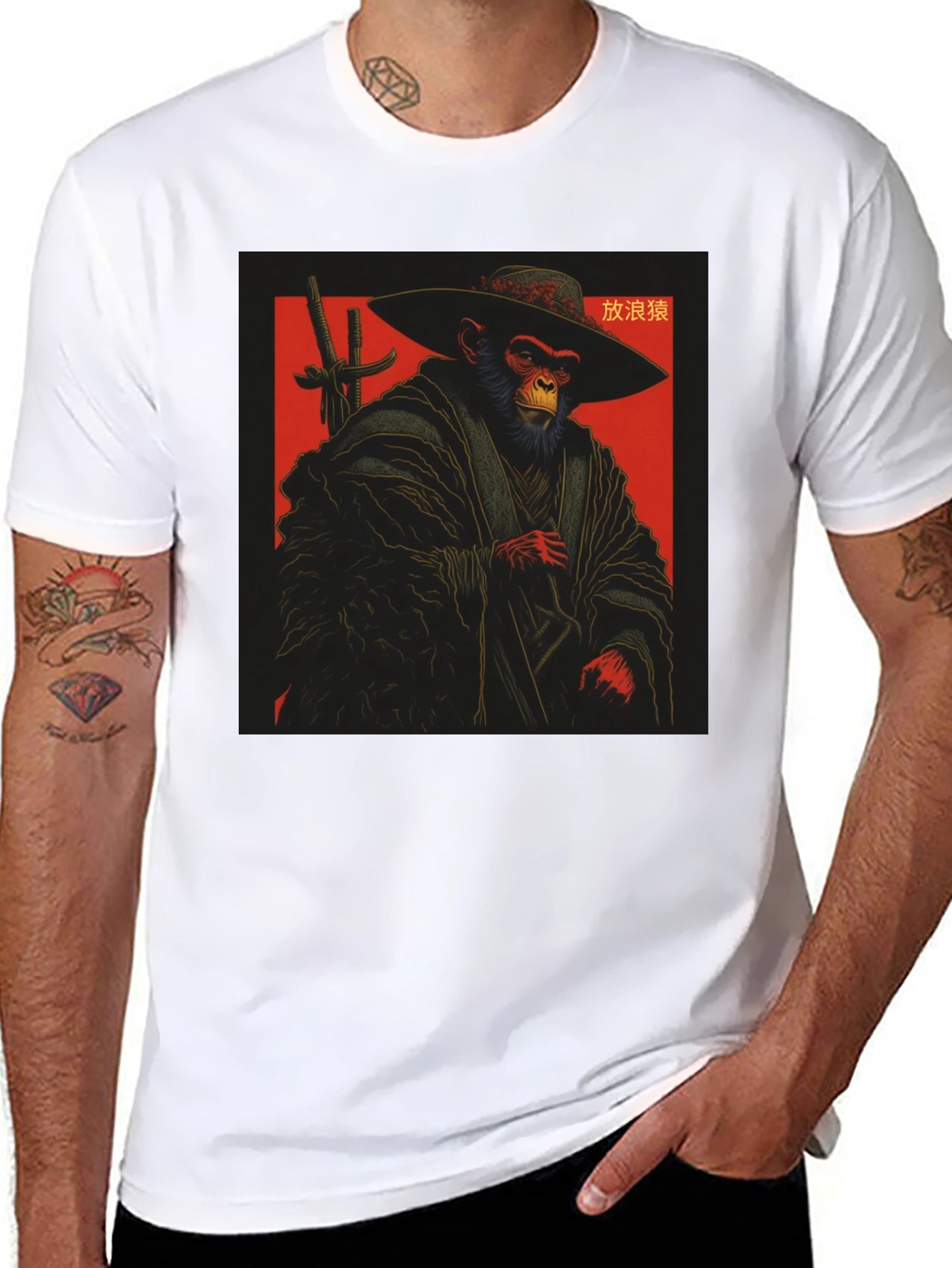 Monkey Samurai T-Shirt - Unique Graphic Tee