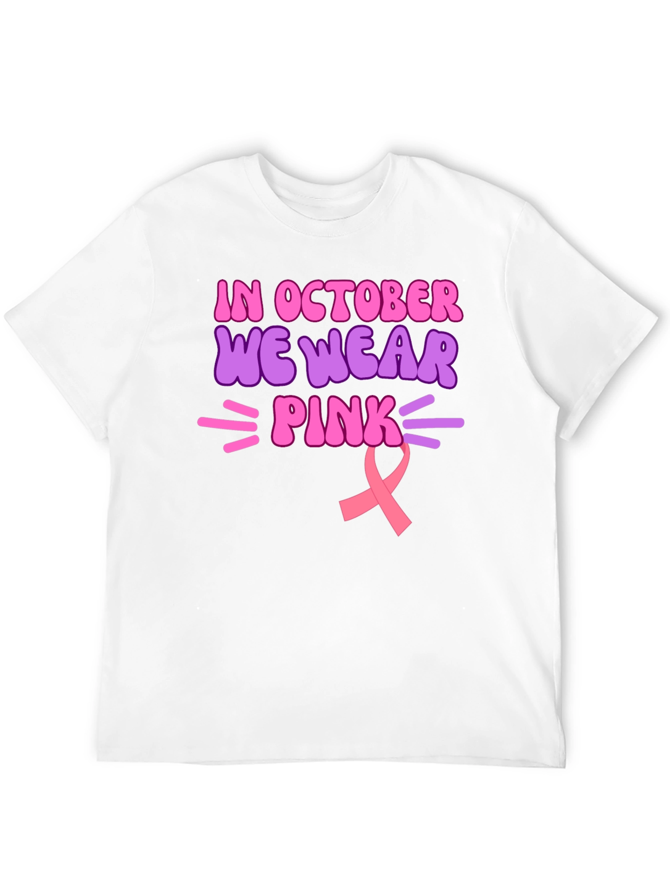In October We Wear Pink Breast Cancer Awareness Tee
