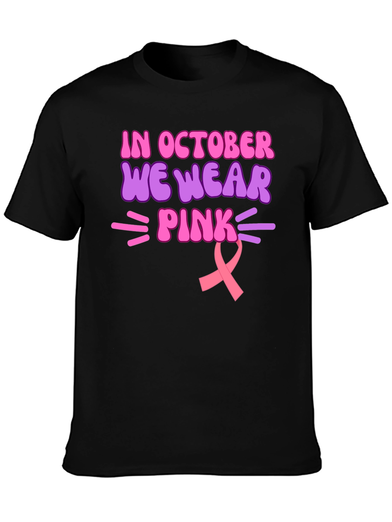 In October We Wear Pink Breast Cancer Awareness Tee