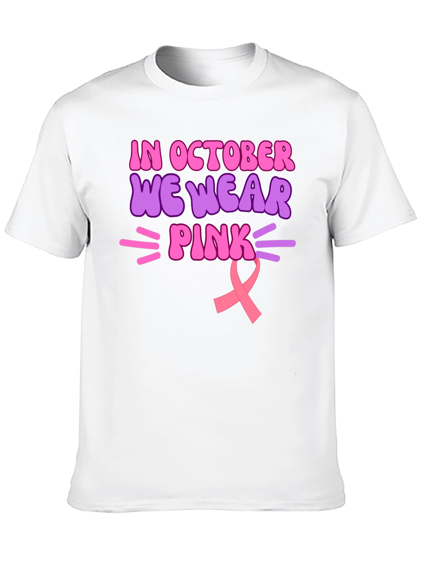 In October We Wear Pink Breast Cancer Awareness Tee