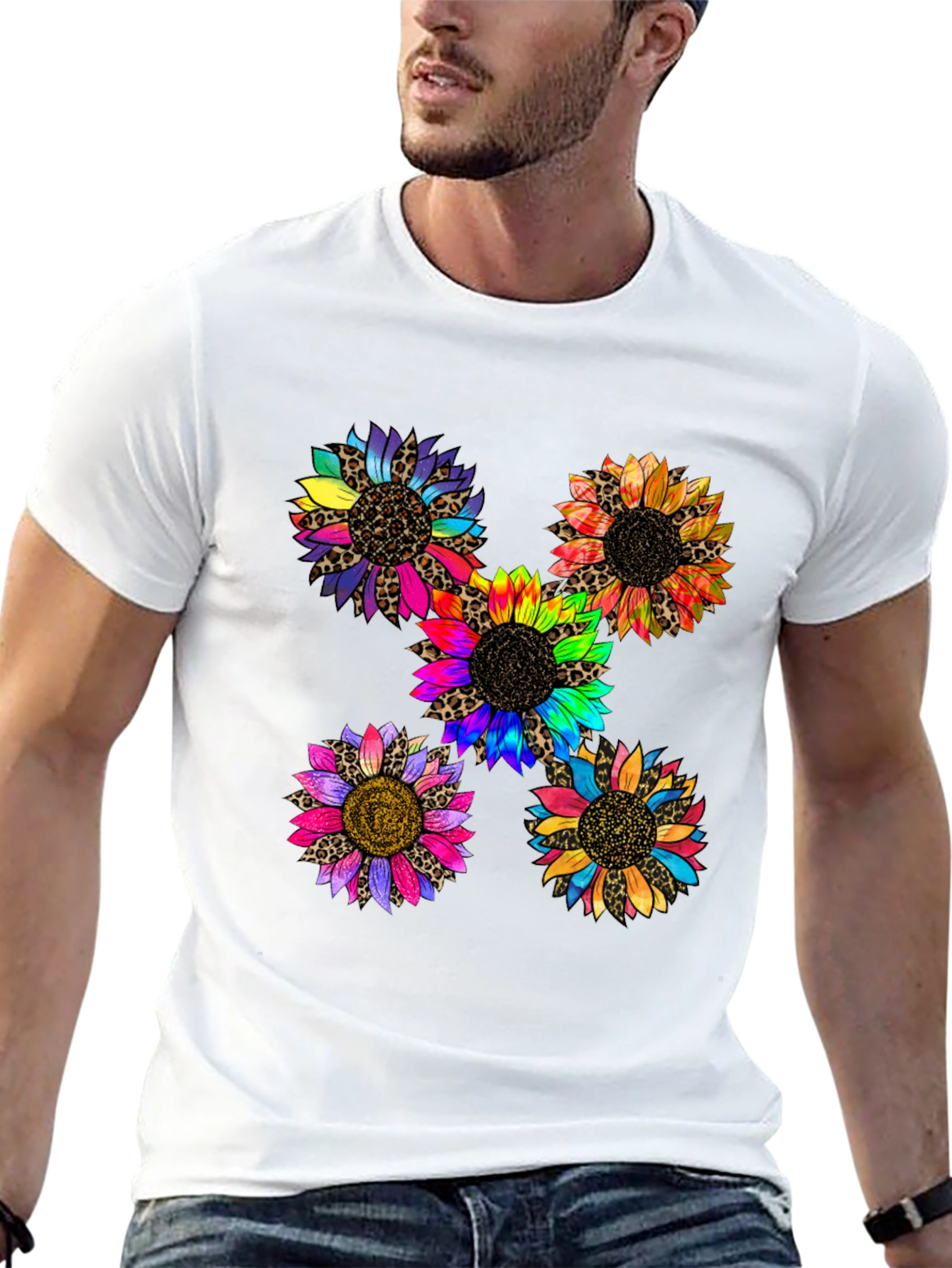 Sunflower Leopard Print Graphic T-Shirt
