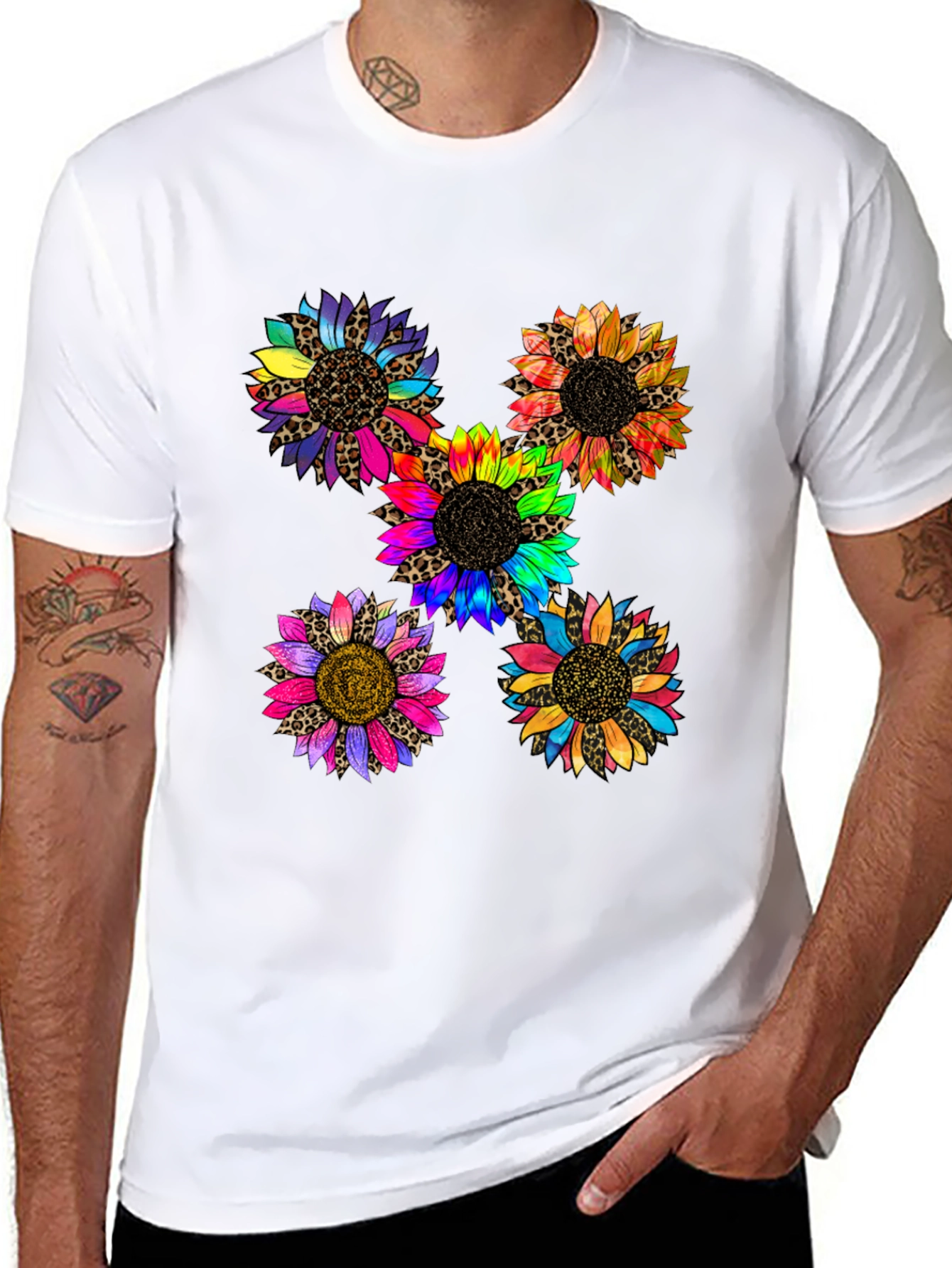 Sunflower Leopard Print Graphic T-Shirt